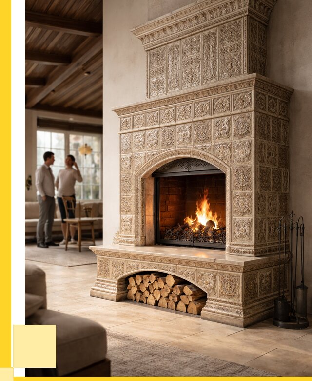 Купить изразцовый камин в Камышине от 256900 р. | ЭриданКмш