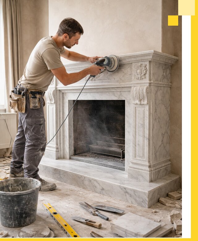 Изготовление и установка мраморных каминов в Камышине под ключ