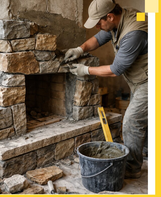 Изготовление и установка каменных каминов под ключ в Камышине