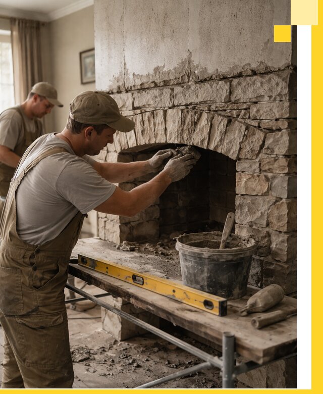 Изготовление каминов под ключ в Камышине, монтаж и отделка