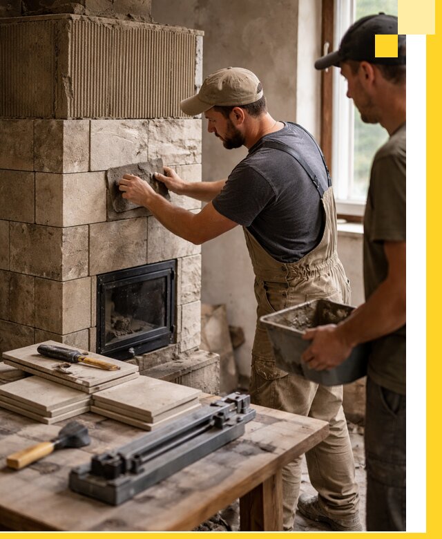 Профессиональная облицовка печей в Камышине: керамика и камень