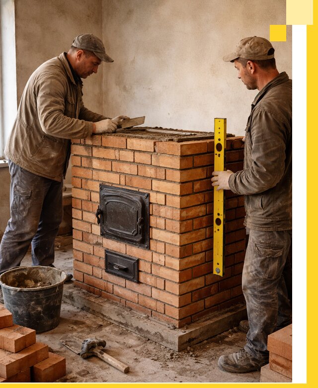 Отопительные печи под ключ в Камышине, установка и сборка