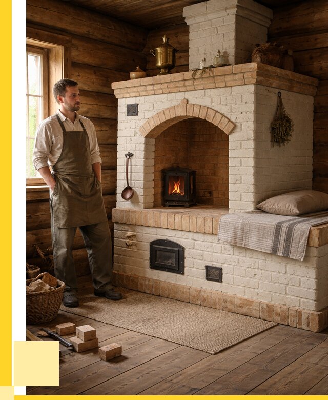 Русские печи с лежанкой под ключ в Камышине от 154140 р. ЭриданКмш