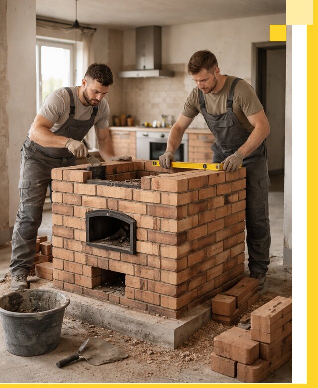 Установка и монтаж печей в частном доме в Камышине под ключ