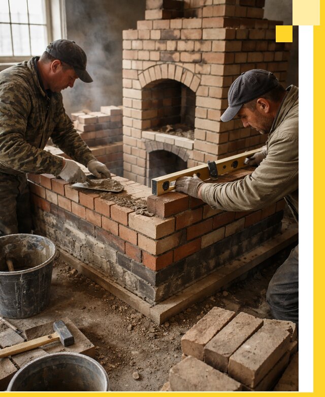 Изготовление и монтаж печей и каминов из кирпича в Камышине