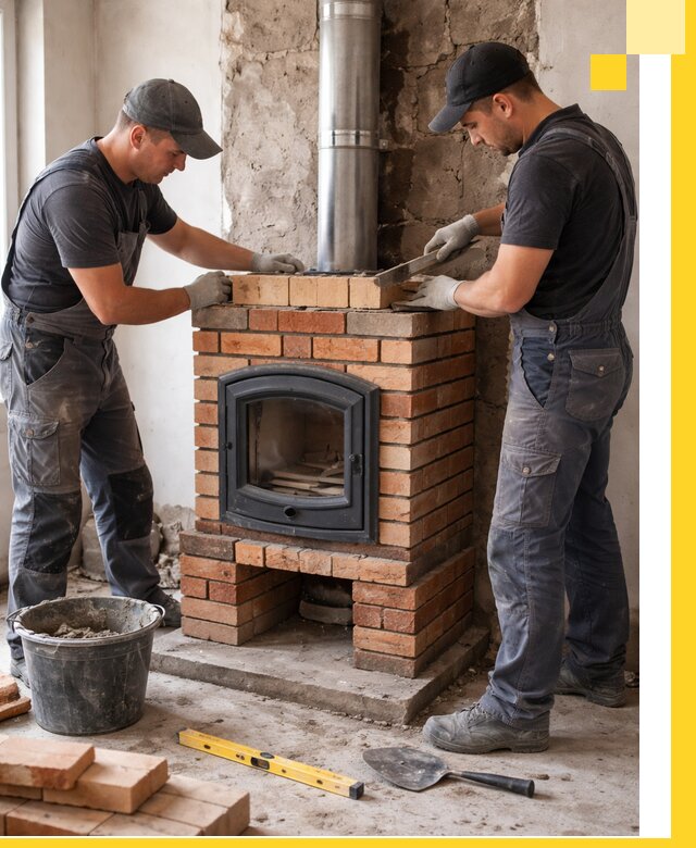 Монтаж печи камина под ключ в Камышине с гарантией и пусконаладкой