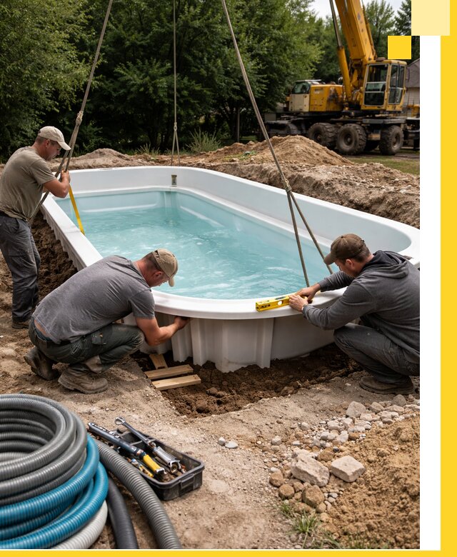 Установка и монтаж композитных бассейнов под ключ в Камышине