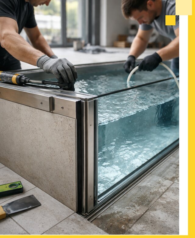 Проектирование и монтаж стеклянных бассейнов в Камышине