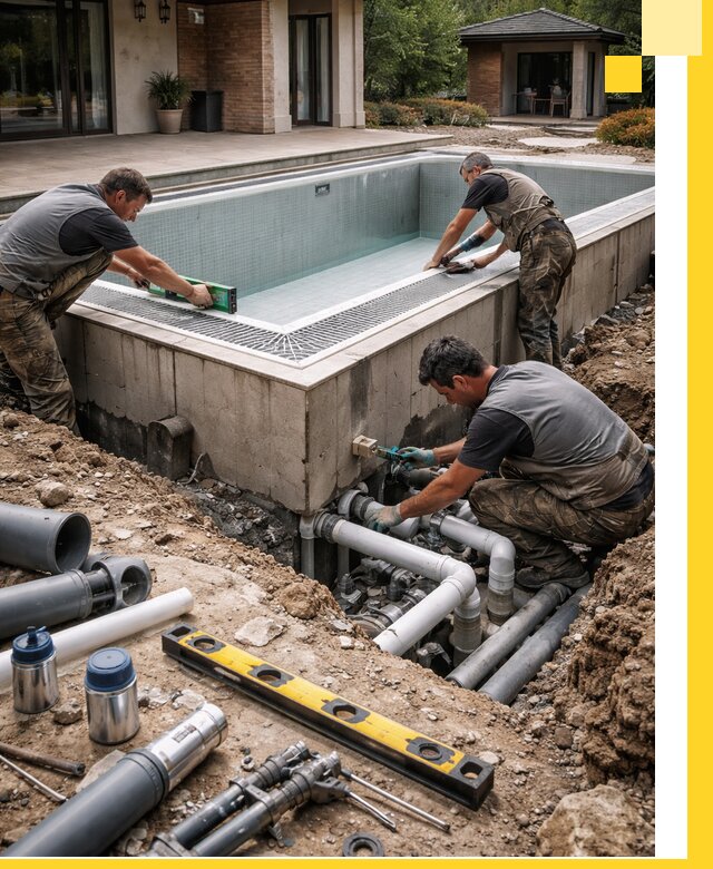 Строительство переливных бассейнов в Камышине под ключ