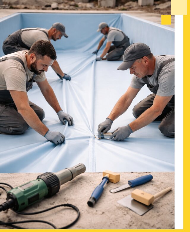 ПВХ пленка для бассейнов с монтажом и гарантией в Камышине