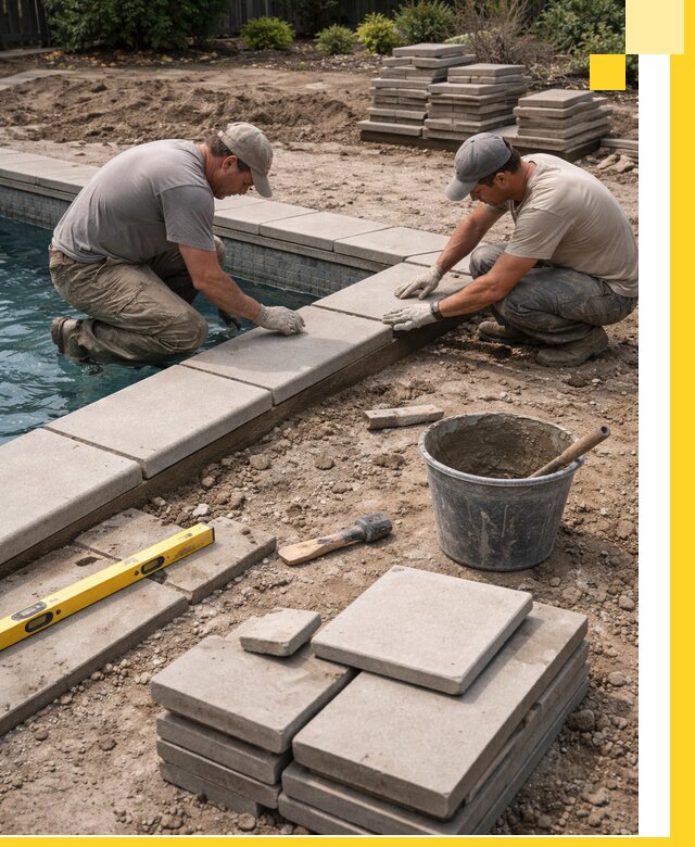Установка и изготовление копингового камня для бассейнов в Камышине