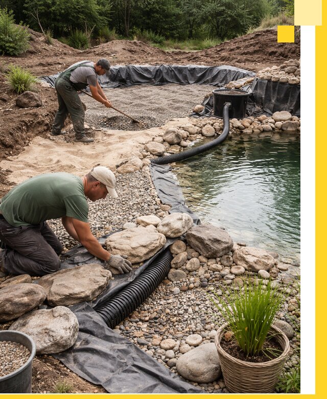 Строительство природных бассейнов и озер в Камышине под ключ