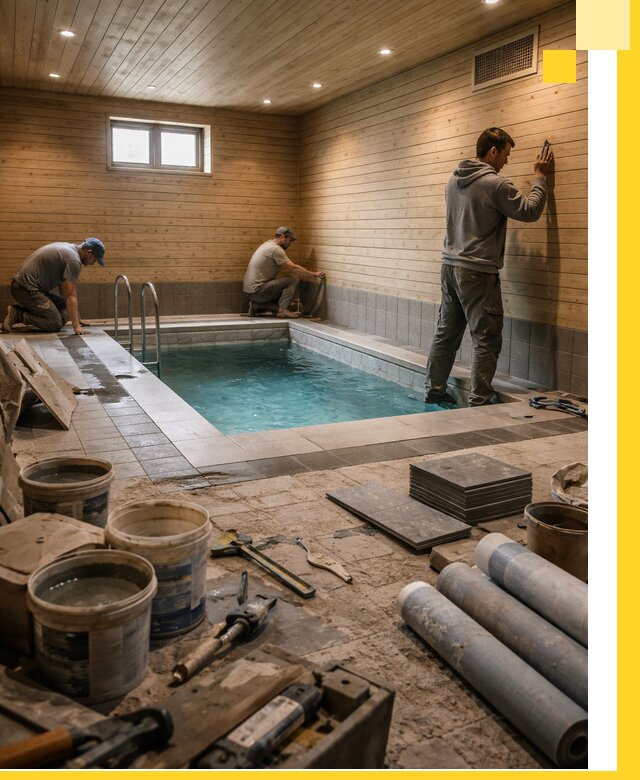 Строительство бани с бассейном и сауной под ключ в Камышине