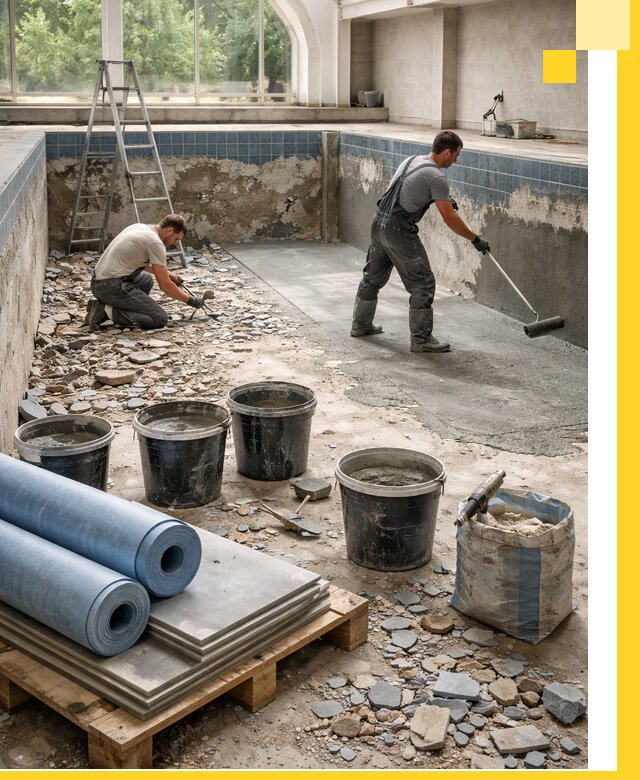 Реконструкция бассейнов в Камышине: ремонт, гидроизоляция