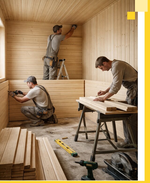 Обшивка саун в Камышине из натуральной древесины под ключ