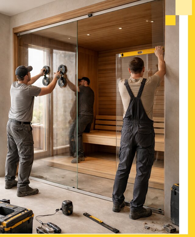 Производство и монтаж стеклянных саун под ключ в Камышине