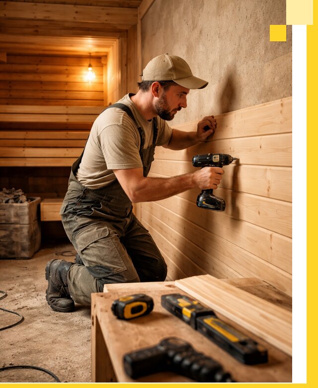 Профессиональная внутренняя отделка бани в Камышине под ключ