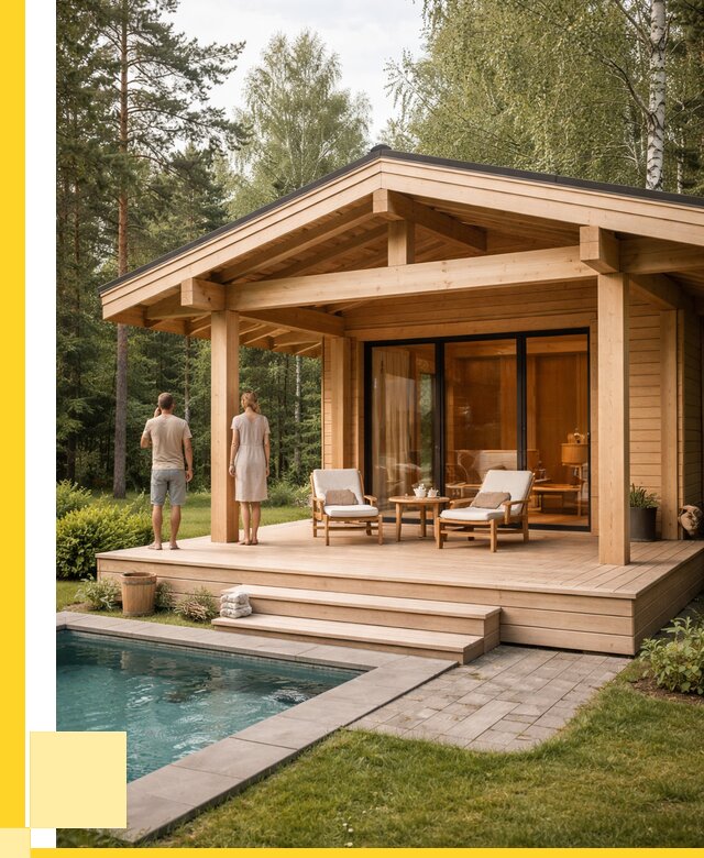 Бани с террасой под ключ в Камышине от 616560 р. | ЭриданКмш