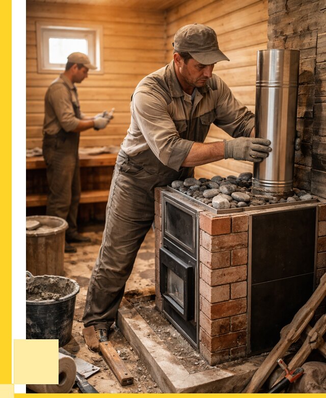 Монтаж печи в бане под ключ в Камышине от 20552 р. | ЭриданКмш