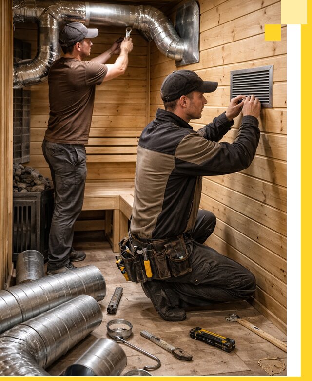 Проектирование и монтаж вентиляции бани в Камышине под ключ