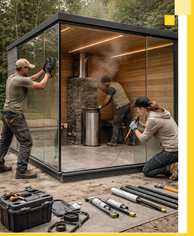 Проектирование и строительство стеклянных бань в Камышине