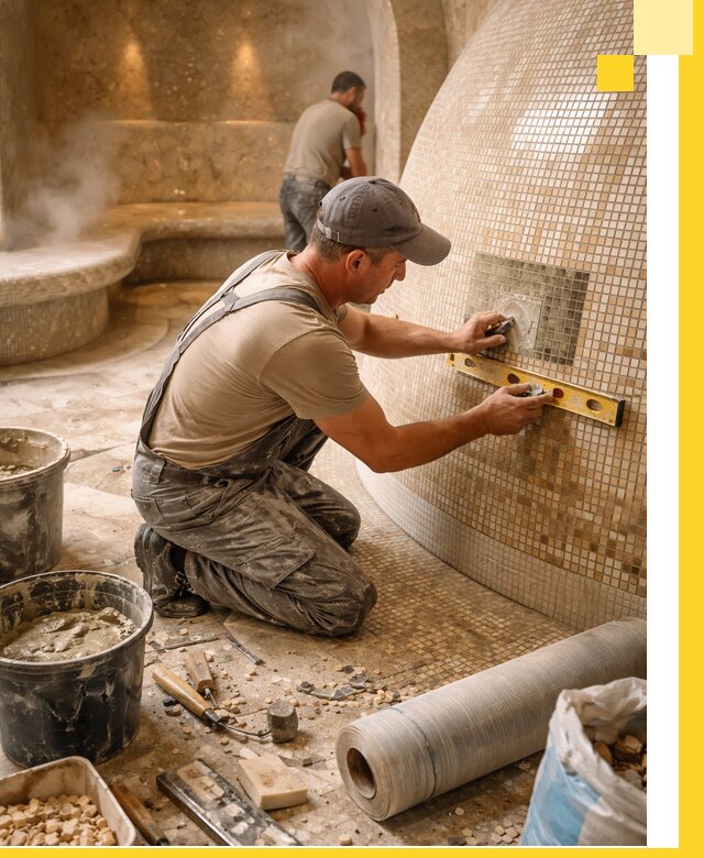 Хамам под ключ в Камышине: проектирование, строительство, отделка