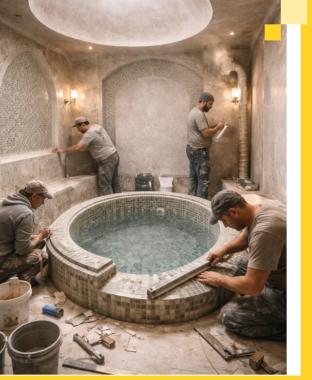 Профессиональное строительство хамама с бассейном в Камышине под ключ
