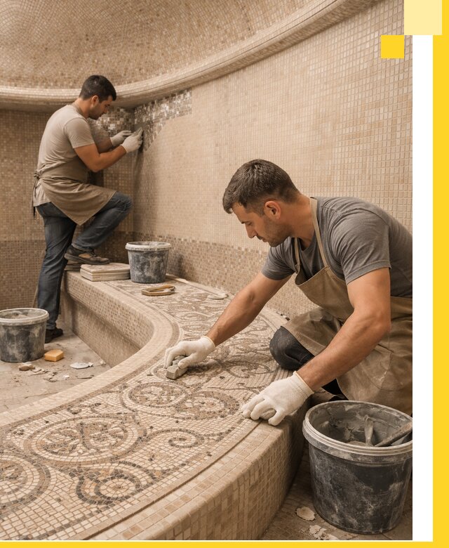 Плитка для хамама в Камышине, укладка, подбор и поставка